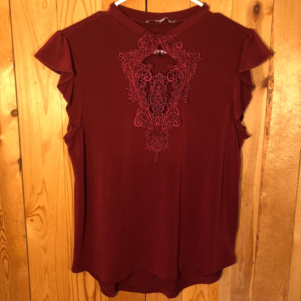 Burgundy top